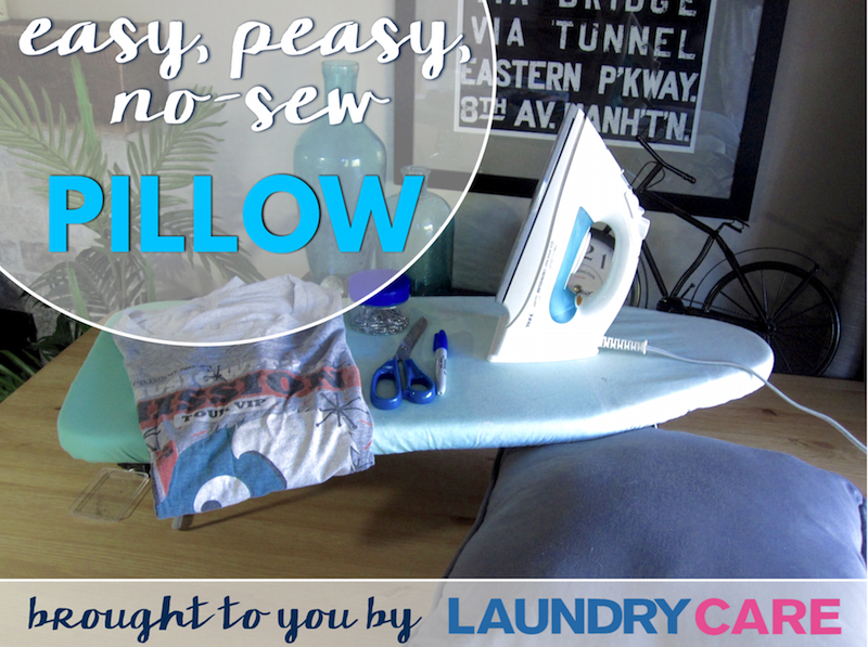 Easy No Sew Pillow From An Old T Shirt Tutorial Laundry Care